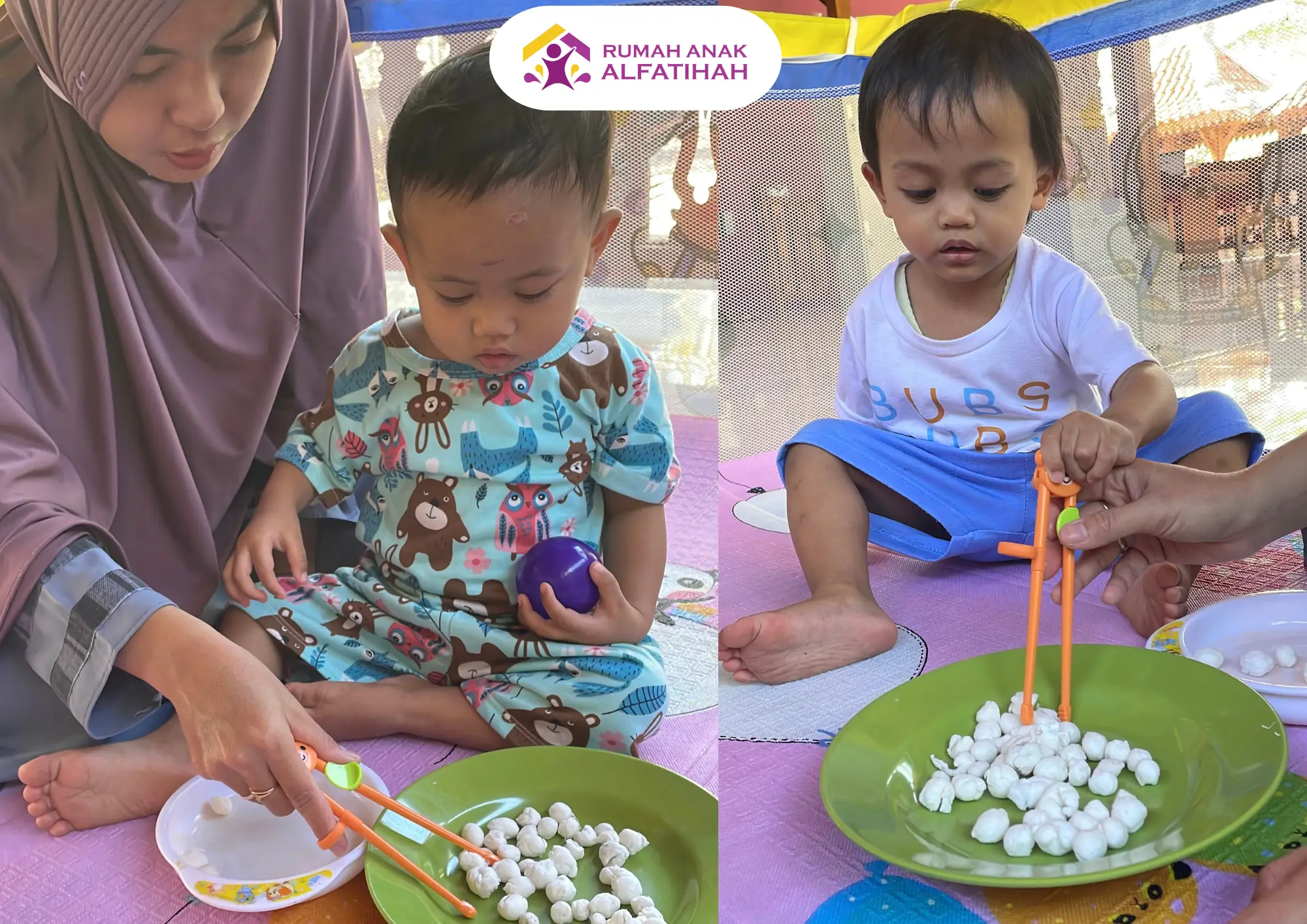 Sensory Play, Cara Sederhana Mendukung Tumbuh Kembang Anak di Rumah Anak Alfatihah. Salah satu aktivitas yang rutin dilakukan adalah aktivitas sensory play di Rumah Anak Alfatihah, yaitu permainan yang mengajak anak mengeksplorasi berbagai inderanya melalui aktivitas sederhana namun bermakna.